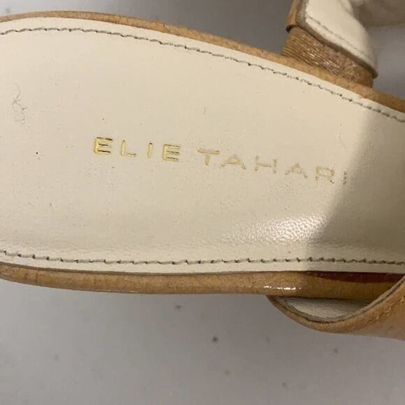 ELIE TAHARI OPEN TOE LEATHER SANDALS SIZE 9.5 - Picture 5 of 7